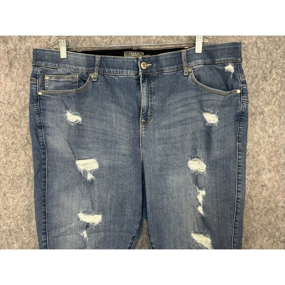 Torrid Women's 24R Premium Stretch Bombshell Skinny Ankle Denim Jeans Distressed - Picture 2 of 10